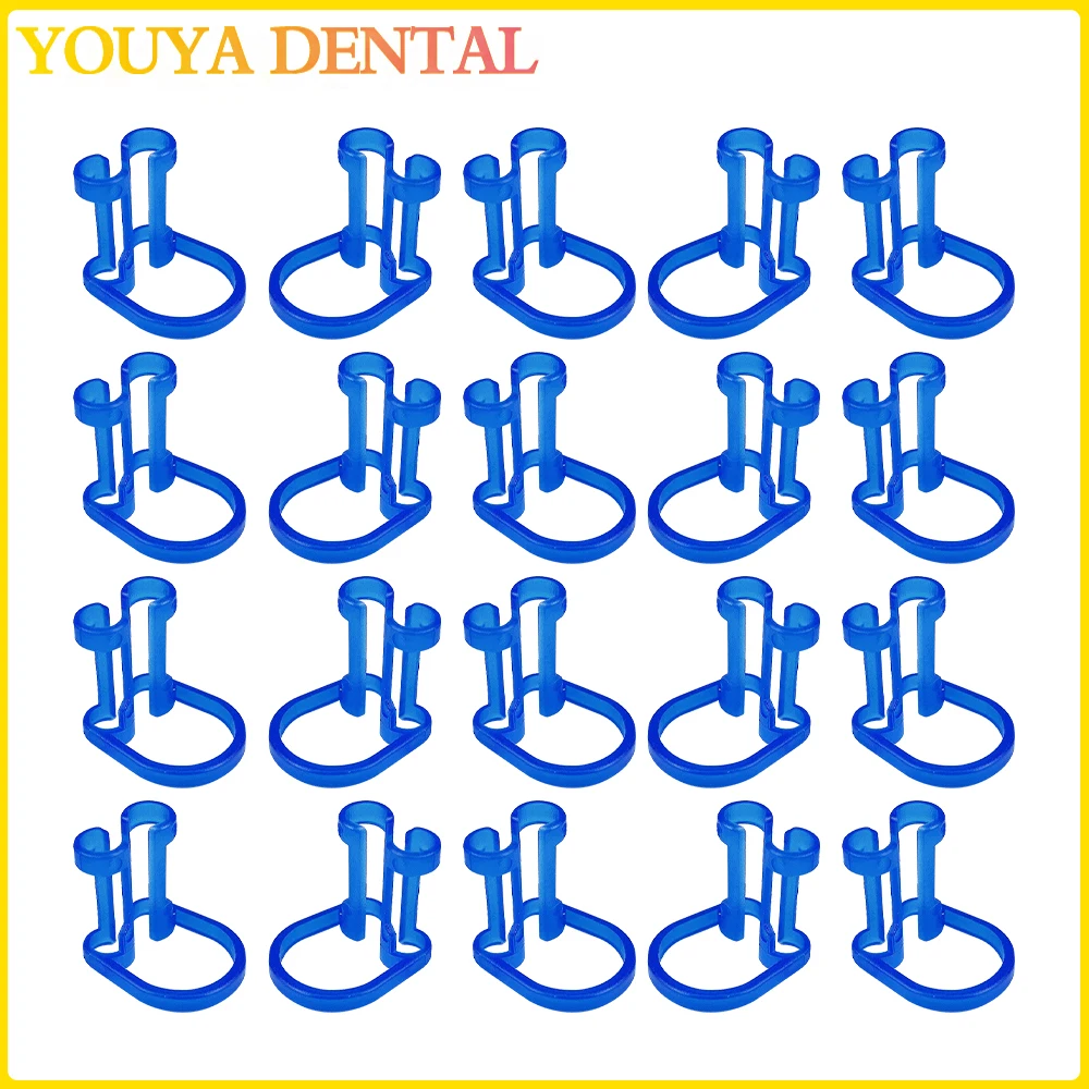 

20Pcs Orthodontic Dental Cotton Roll Clip Ortho Plastic Blue Isolator Tool Disposable Cotton Holder Dental Cotton Roll Holder