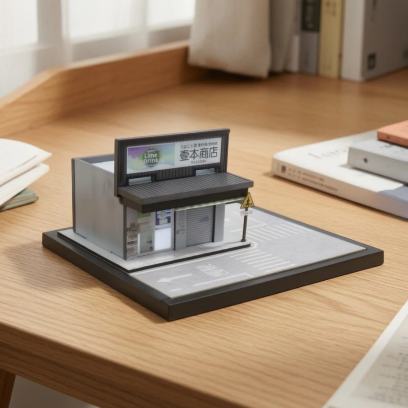 Street-Scene Model with Storefront Realistic Display Diorama Assembly Model Connectable Compact for Collectors, Hobby Project