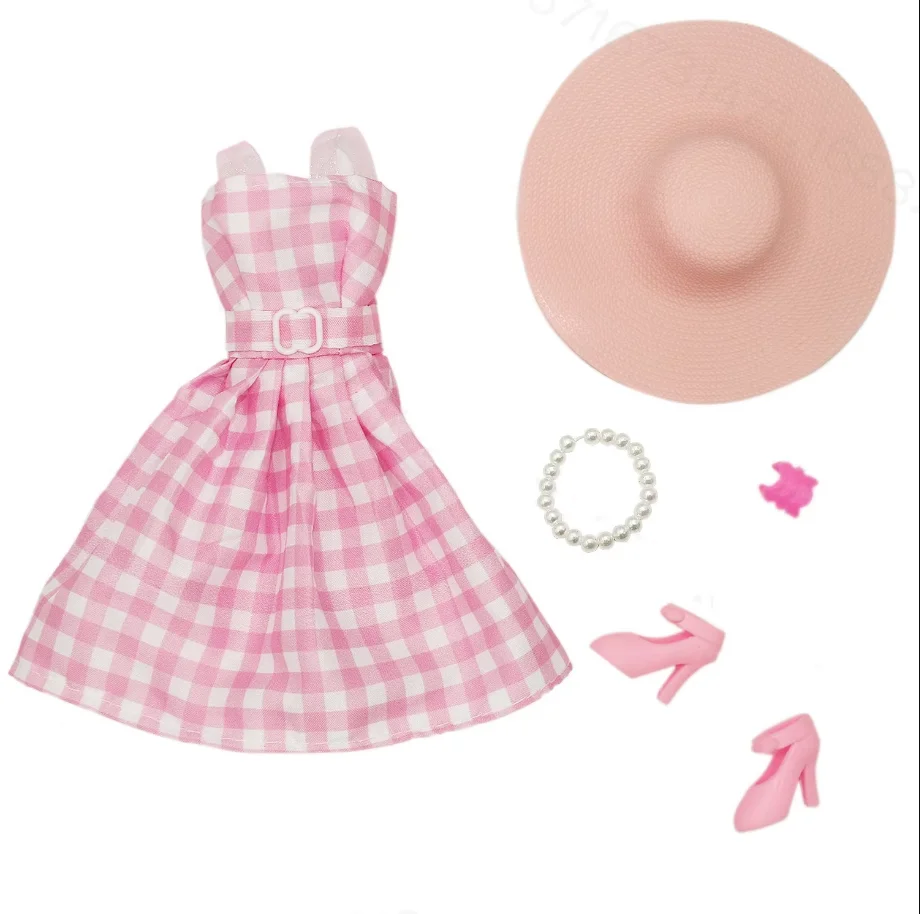 30Cm Pink Dress Clothes For Doll 1/6 Dress Outfit Suit Evening Party Clothing