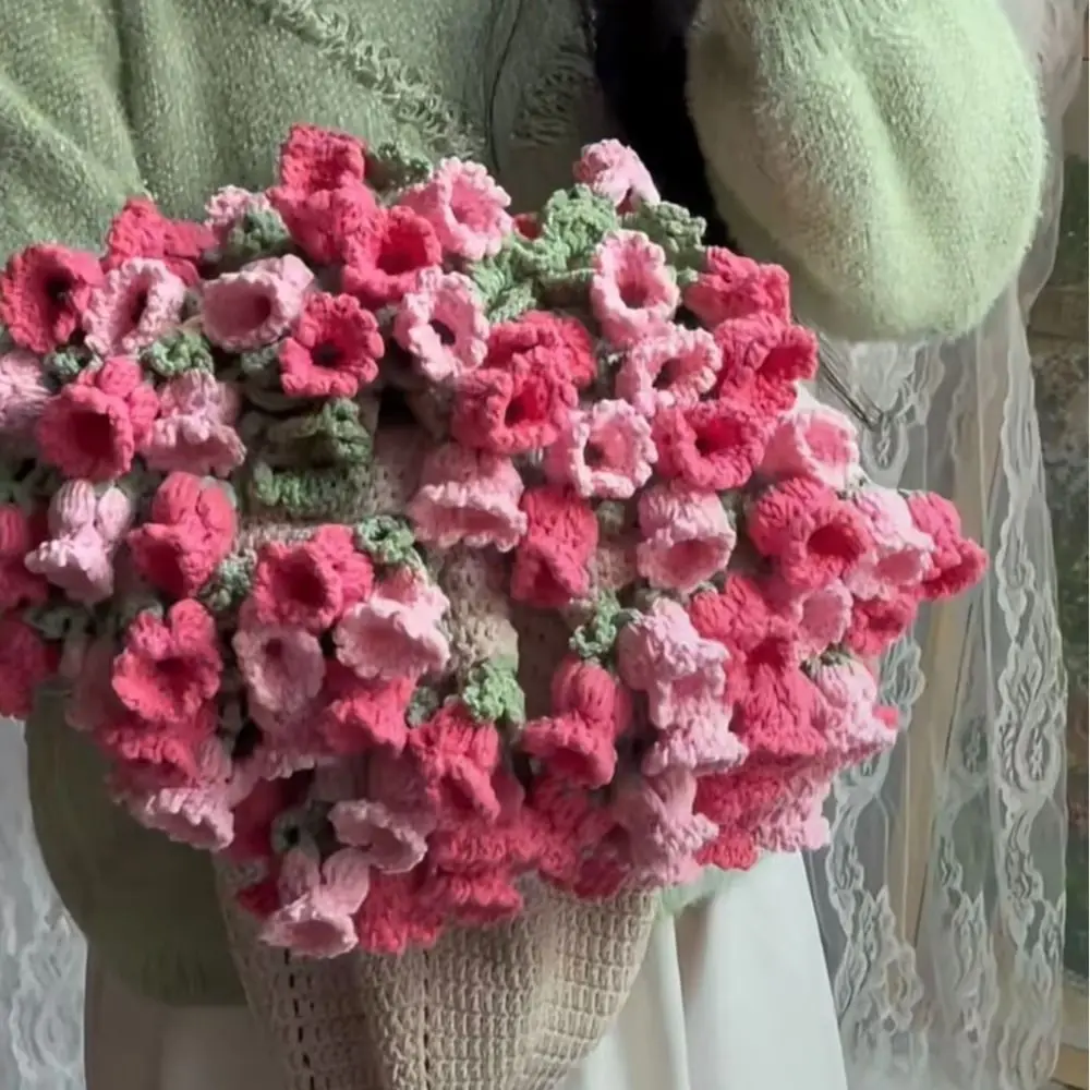 New 60cm Flower Bouquet Blanket Finished Product Crocheted Sunflower Blanket Baby Quilt Swaddle Cover for Girlfriend