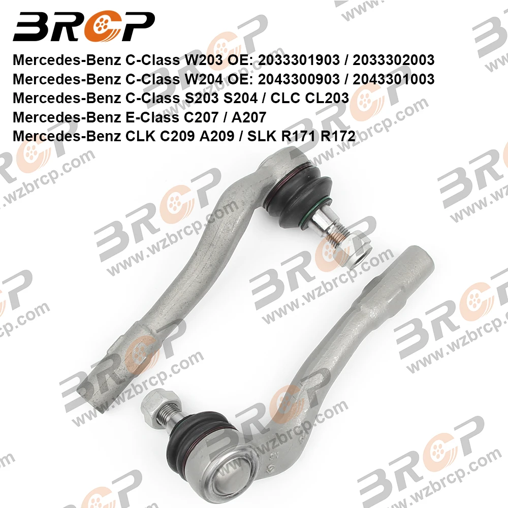 

BRCP Pair Front Axle Outer Steering Tie Rod Ends For Mercedes Benz C Class W203 W204 SLK R171 R172 2033301903 2033302003