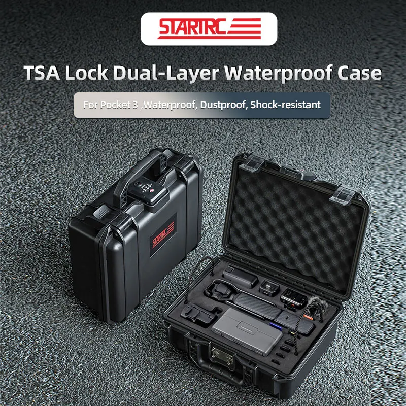 Image of DJI Osmo Pocket 3 Tragetasche 2-lagig Wasserdichter Hartschalenkoffer mit TSA-Zahlenschloss Tragbarer Koffer für Zubehör