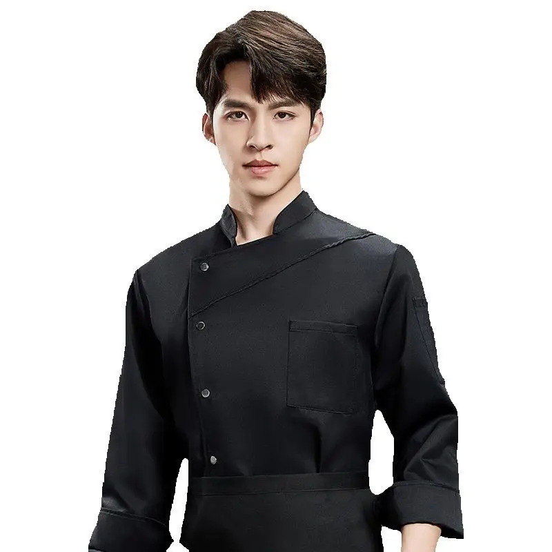 Spring Autumn Custom Chef Jacket Uniform Shirt With Logo Personalized DIY Men's Kitchen Long Sleeve Work Clothes Cook Coat