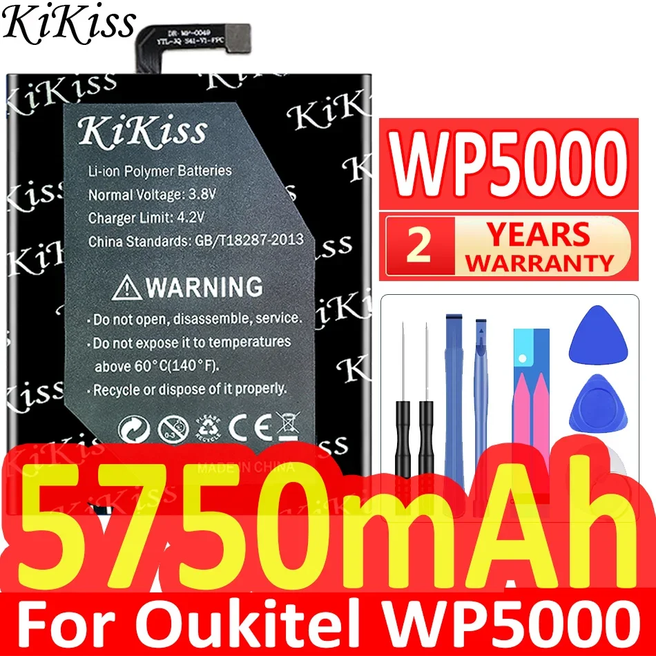 Imagem -05 - Bateria Kikiss para Oukitel Wp9 Wp8 Pro Wp8pro Wp7 Wp6 Wp5000 Wp5 Wp2 Wp12 Wp10 Wp1 S73 S75 Batterij Mais Faixa no