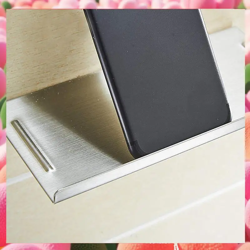 

2X Wall Mount Stainless Steel Bathroom Toilet Small Phone Holder Phone Shelf, Anti-Slip Style And Silver Brushed Finish-ABJU