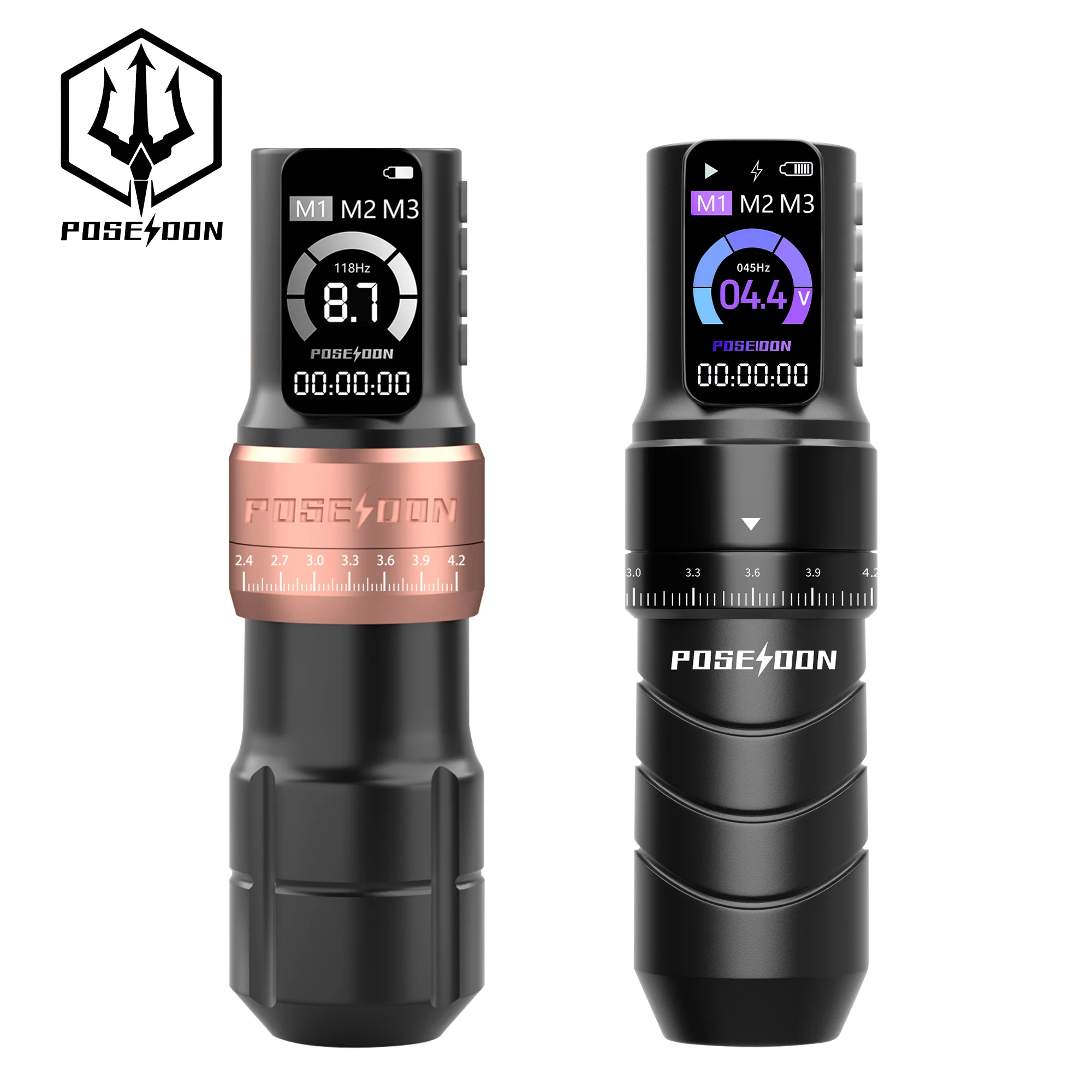 

2 Tattoo Machine POSEIDON Adjustable Stroke Tattoo Pen Wirless Tattoo Gun With Powerful Custom Motor For Tattoo Artist