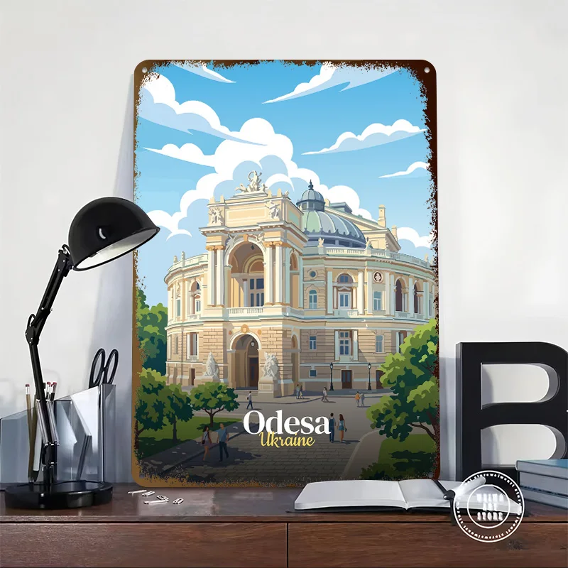 Odessa Opera House Accessories for Home Decor Ornaments Gaming Room Decoration Garage Decorations Tin Sign Funny Signs Wand Deko