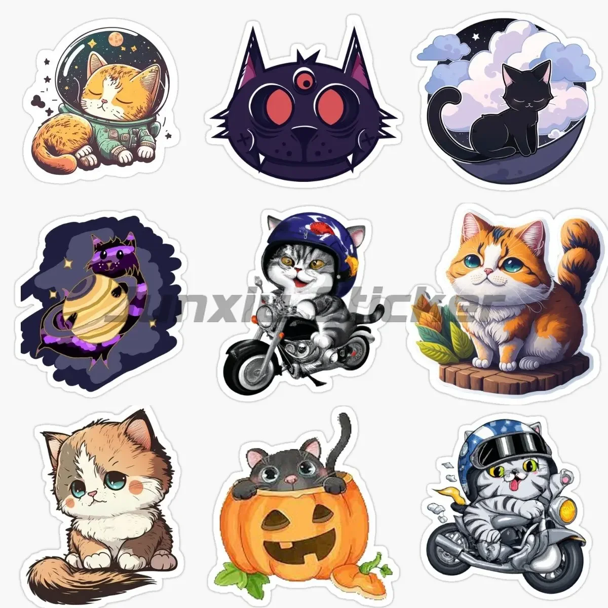 

Cat Decals Car Motorcycle Helmet Window Trunk Windshield Decals Stickers for Walls Car Window Laptop Home Room Decor Cute