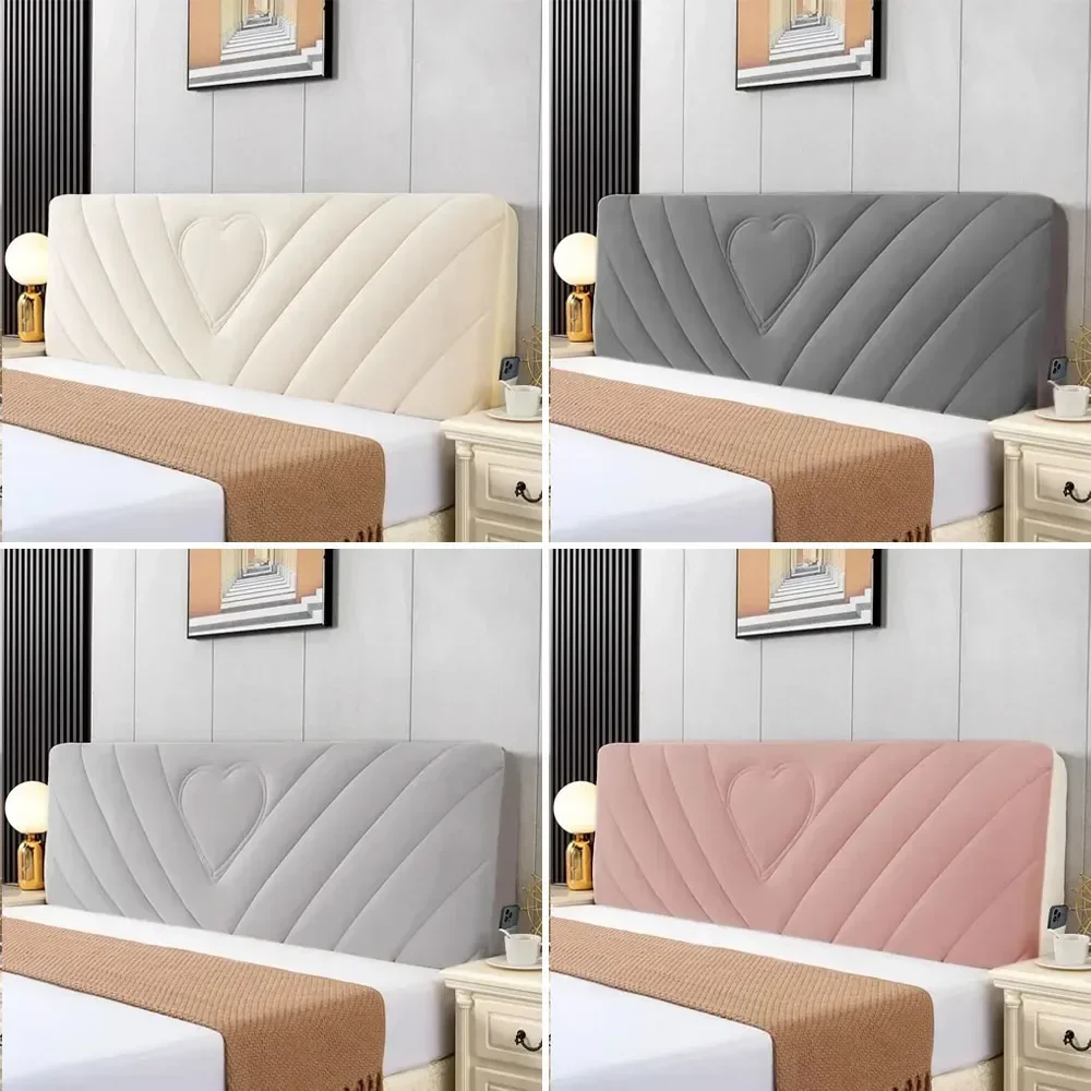 2025 NEW Thicken All-inclusive Quilted Headboard Cover Super Soft Velvet Bed Head Cover Short Plush Bed Backrest Protector Cover