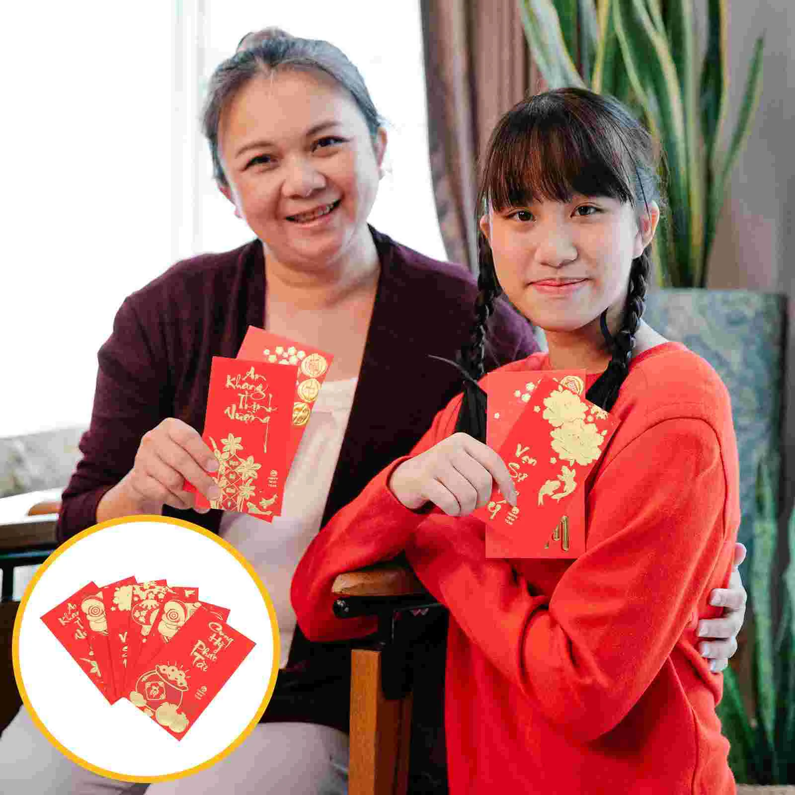 36 Pcs Pan New Year Red Envelope Asian Money Envelopes Lunar Decoration Dragon Chinese Pocket Cards