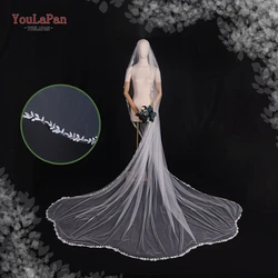 YouLaPan V142 Simple elegant Cathedral Wedding Veil 1 Tier Soft Long Scalloped Edge Bridal Accessories Wedding
