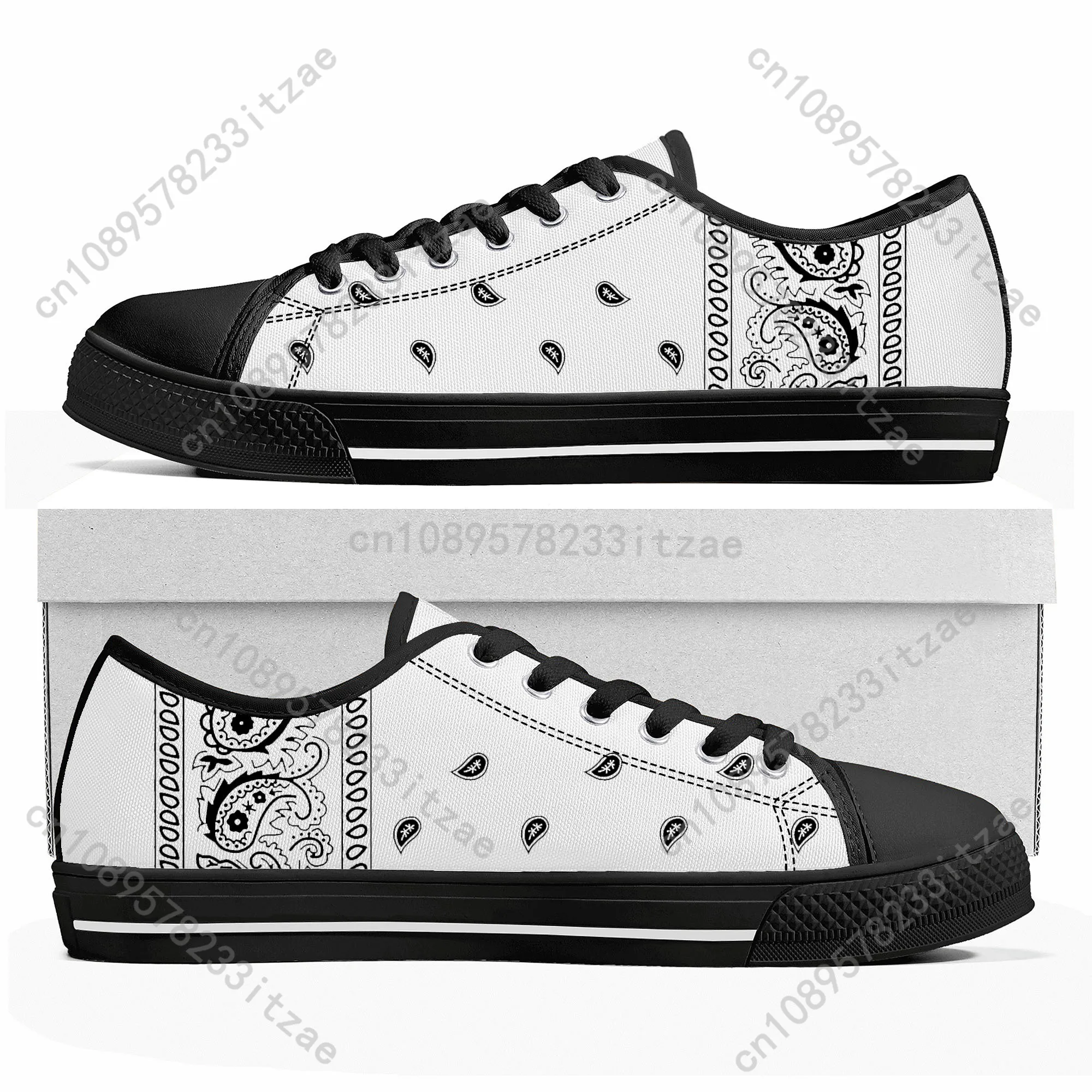 Bandana Paisley Low Top Sneakers Mens Womens Teenager High Quality Canvas Sneaker couple Casual Shoes Customize Shoe