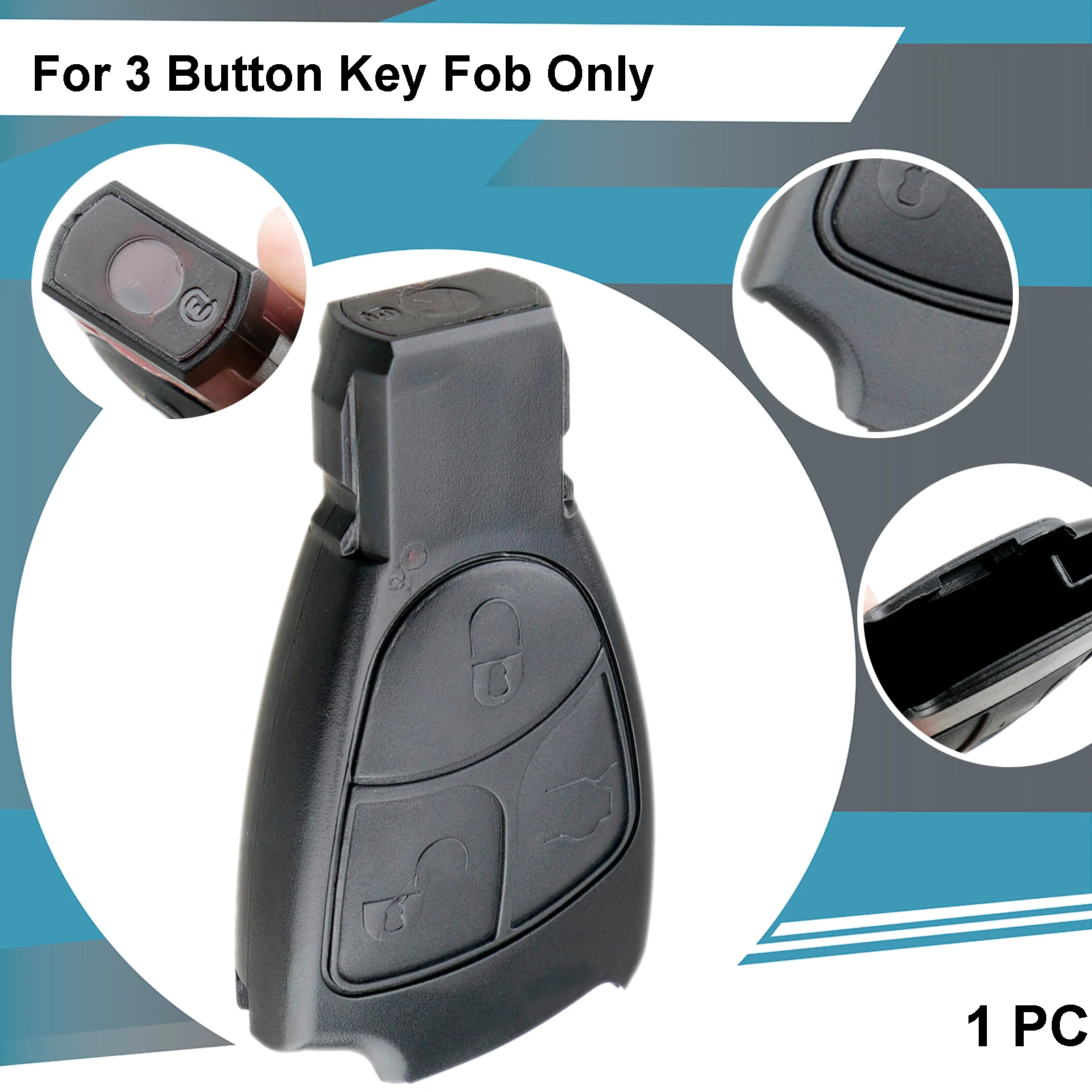 

АБС-пластик, дистанционный автомобильный брелок, цепь, держатель, 3-кнопочный для Mercedes Benz C B E R Class GL CLS CLK SLK W203 W211 W204