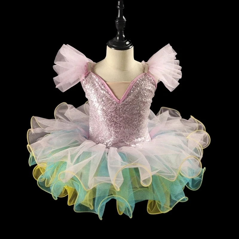 

New Children's Sequined Dance Costumes Girls Performance Costumes Tutu Skirt Girls Modern Dance