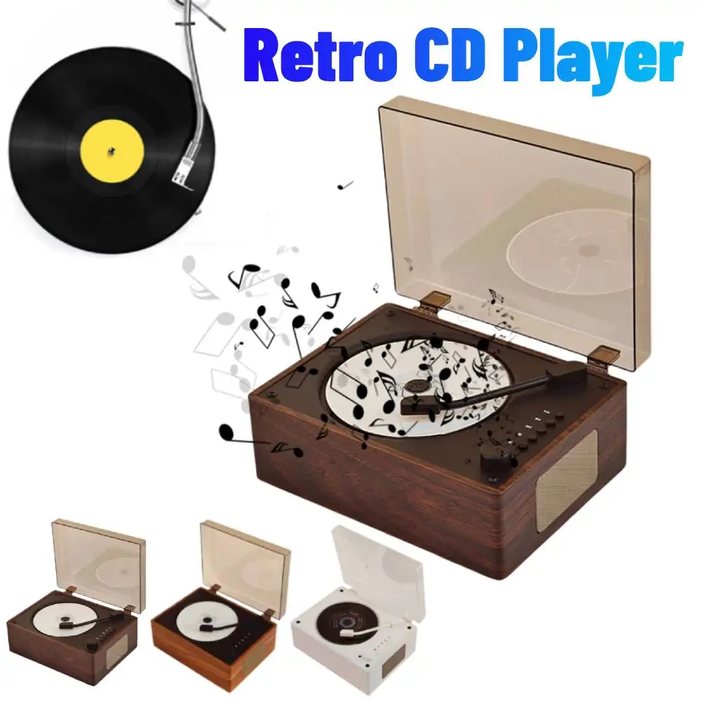 

Домашний музыкальный плеер Перезаряжаемый пульт дистанционного управления Домашний звук Bluetooth-совместимый 5.0 Поддержка CD BT USB 3,5 мм AUX Настольный проигрыватель компакт-дисков