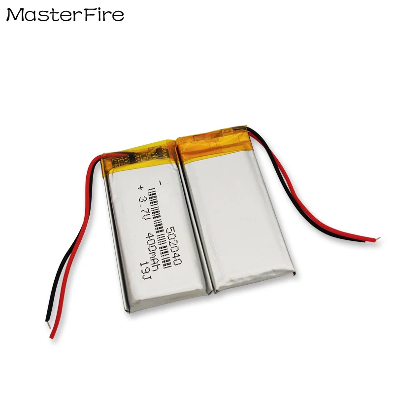 แบตเตอรี่ลิเธียมโพลิเมอร์4ชิ้น/ล็อต502040 400mAh 3.7V สำหรับของเล่นอัจฉริยะไฟ LED สเตอริโอแบตเตอรี่ลิเธียมโพลิเมอร์ชาร์จได้