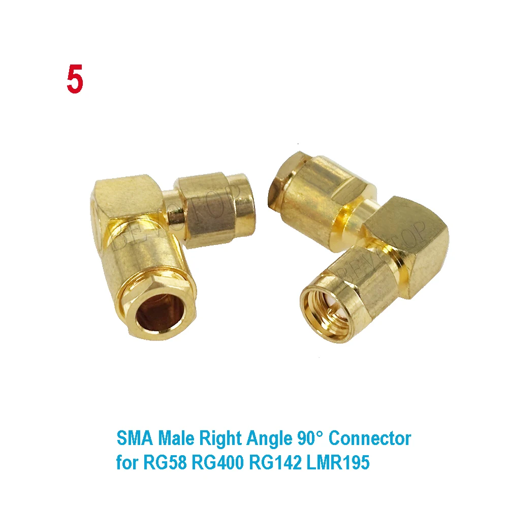 2Pcs/Lot SMA Male Female Clamp Solder for LMR195 RG58 RG142 RG223 RG400 Brass Gold Plated Straight RF Adapters Cable Connector