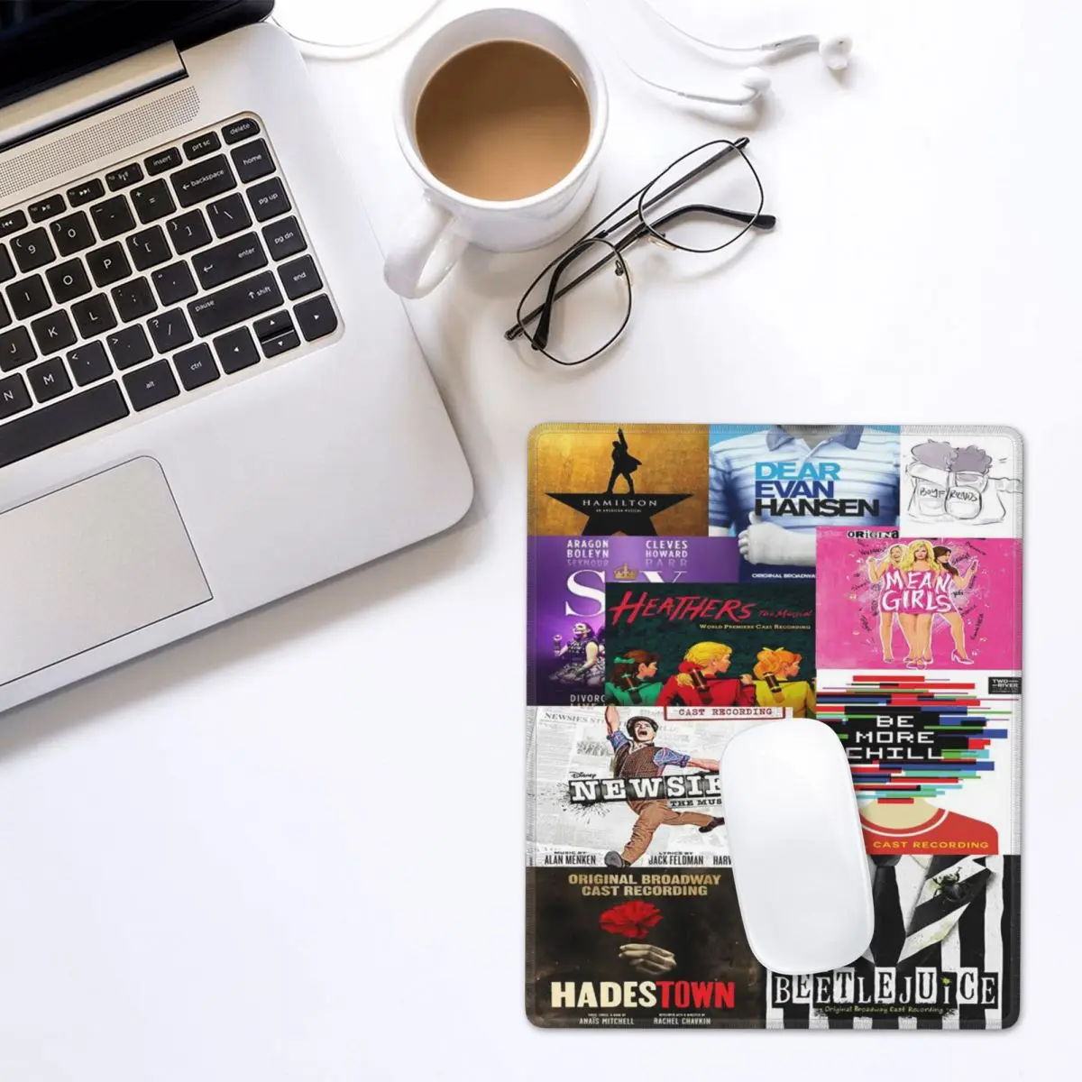 Musicals Collage Iv Musical Play Mouse Pad Gamer PC Laptop Mats Keyboard Computer Gaming Office Accessories Desk Mat