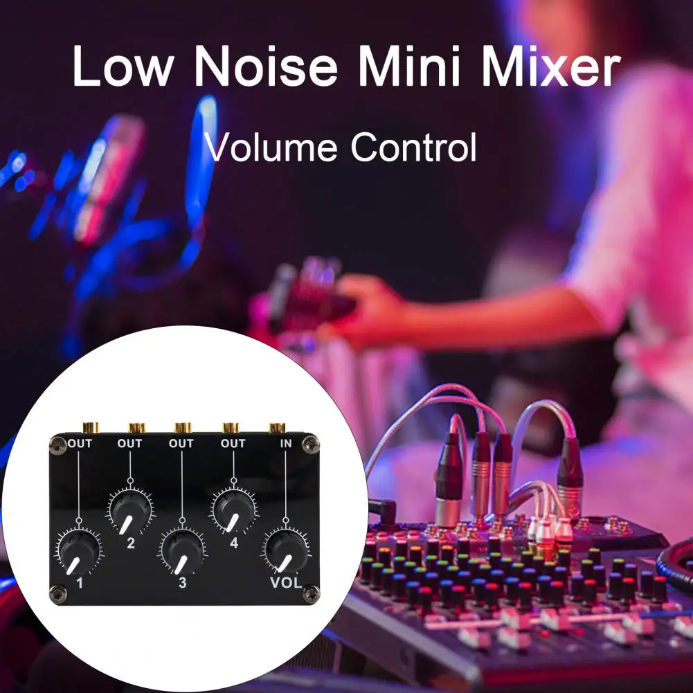 TM400 Mini Audio Mixer Passive 1 Input 4 Output 3.5mm Adjustable Knob Volume Control Stereo Sound Audio Mixer Audio Accessories