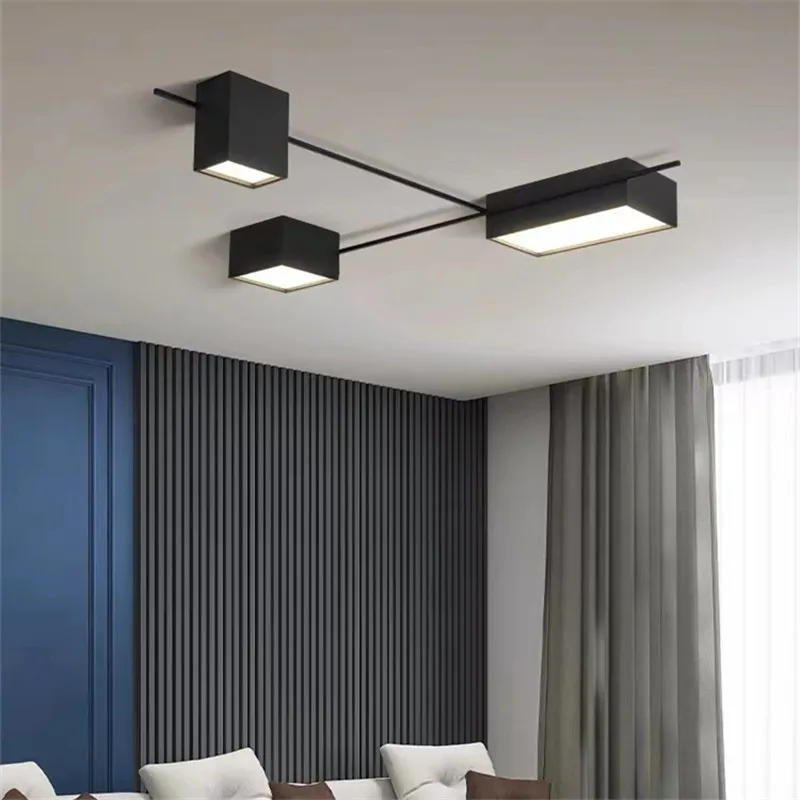 Structure geometric Ceiling Light minimalist LED dimmable cube light dining room bedroom office lights kitchen island lighting