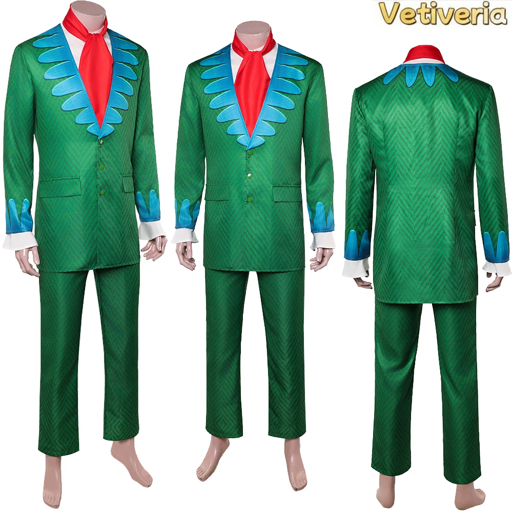 

Костюм для косплея Mr.9 Green Suits: рубашка, брюки, пальто, галстук. Одежда для ролевых игр в пиратов из сериала «Живая игра», Хэллоуина, карнавала, фантазийных мероприятий.