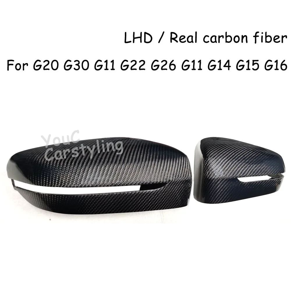 Carbon Fiber Mirror Cover Caps for BMW 3 4 5 7 8 series G20 G21 G22 G23 G26 G30 G31 G32 G14 G15 G16 LHD Side Door 2017 + LHD