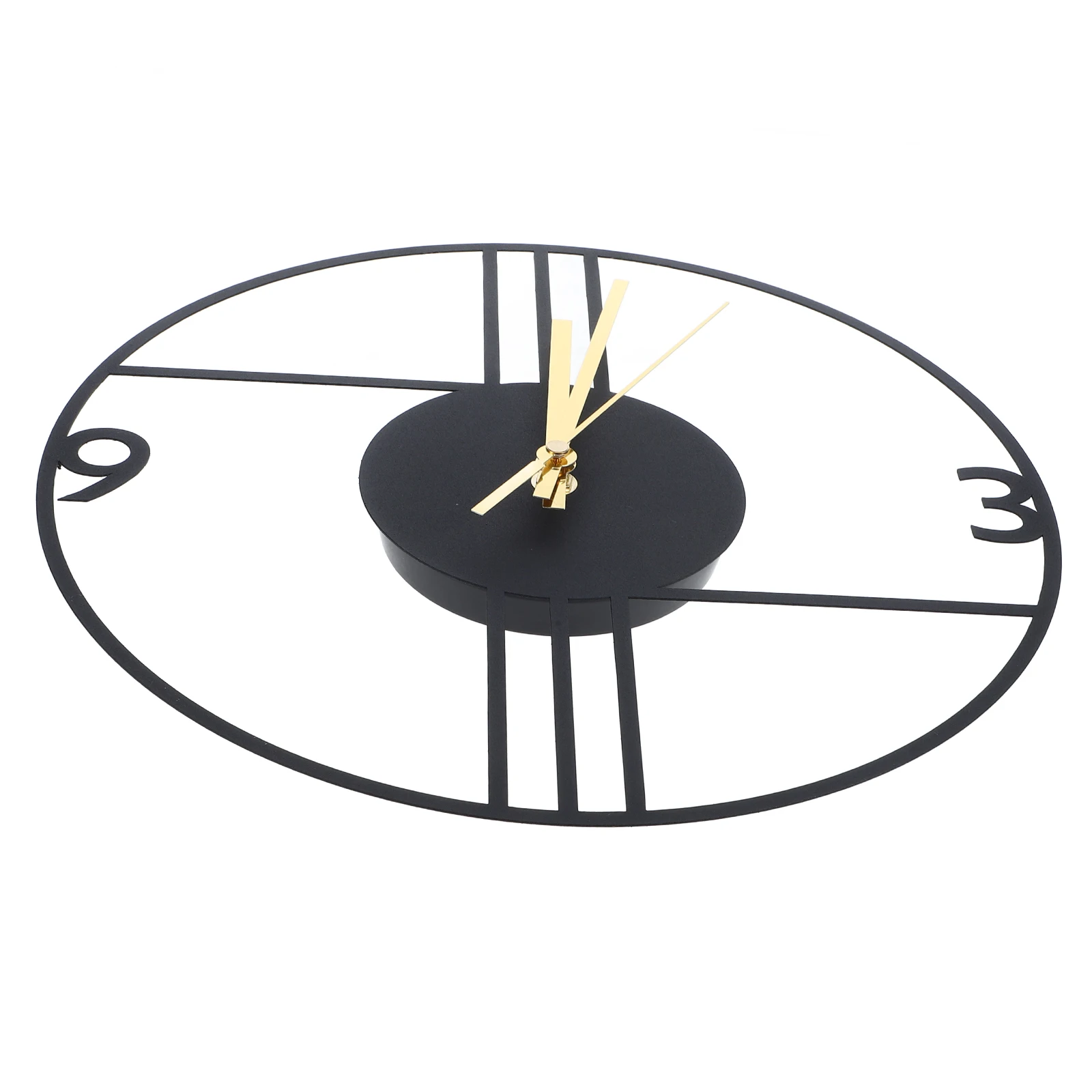 

Silent Wall Clock Iron Art Design Large Decorative For Bedroom Living Room Indoor Minimalist Vintage Powered Non-Ticking