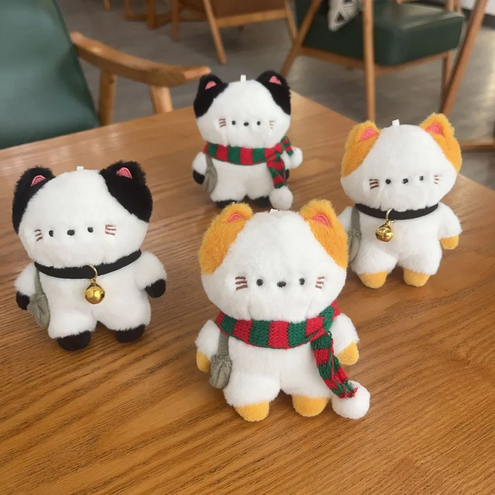 

Креативный дорожный котенок, плюшевая сумка-кошка, подвеска, шарф, колокольчик, кошка, плюшевый брелок, милый мультяшный плюшевый кот, кукла, брелок, Рождественский подарок