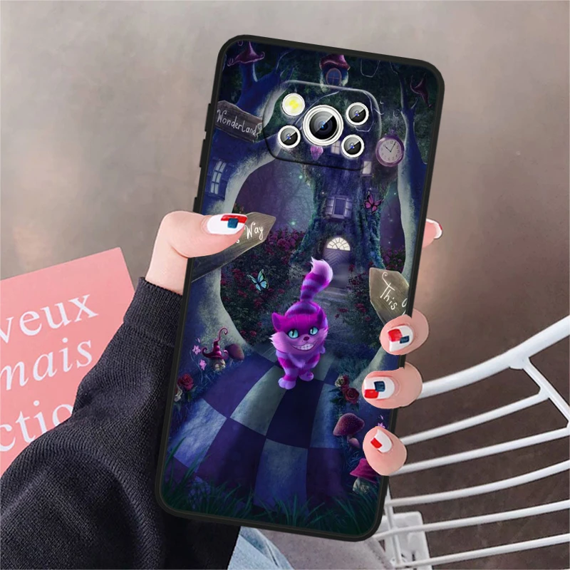 Alice In Wonderland Cool For POCO X6 M6 C55 C50 C40 C3 F5 F4 F3 M6 M5 M4 4G 5G GT Pro Silicone Black Phone Case