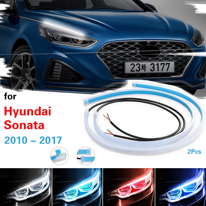 

Headlamp Light Strip Scan LED Running Water Light For Hyundai Sonata 2010-2017 Car Decorative Light Streamer Turn Signal Light