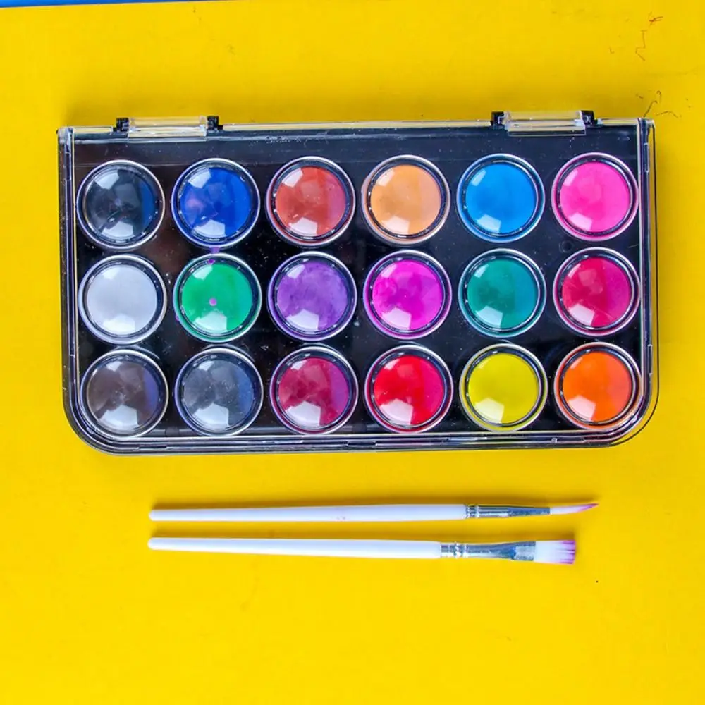 

12/18/24/36 цветов, набор однотонных акварельных красок, металлический блестящий пластиковый ящик, акварельный пигмент, набор пигментов для рисования, студенты