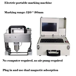 Portable Engraving Pneumatic Marking Machine 120x30  Touch Screen For Nameplate Cylinder Number Frame Chassis