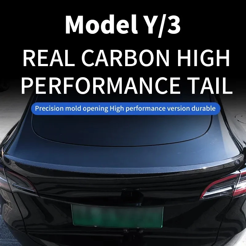 2024 Model Y Real Carbon Fiber Trunk Wing Spoiler For Tesla Mode 3 Y 2017-2023 Original Car Tail Spoiler Auto Accessories