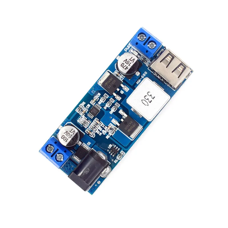 Fuente de alimentación reductora, convertidor Buck DC-DC de 9V-36V a 5V/5A, reemplaza LM2596S, USB ajustable, reductor, alta eficiencia, bajo calor