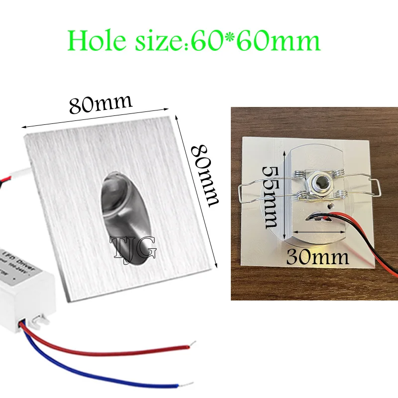 1W 3W kare yuvarlak LED merdiven lambası alüminyum duvar lambası gömme LED adım lamba yolu duvar köşe lambası AC85-265V duvar ışık DC12V