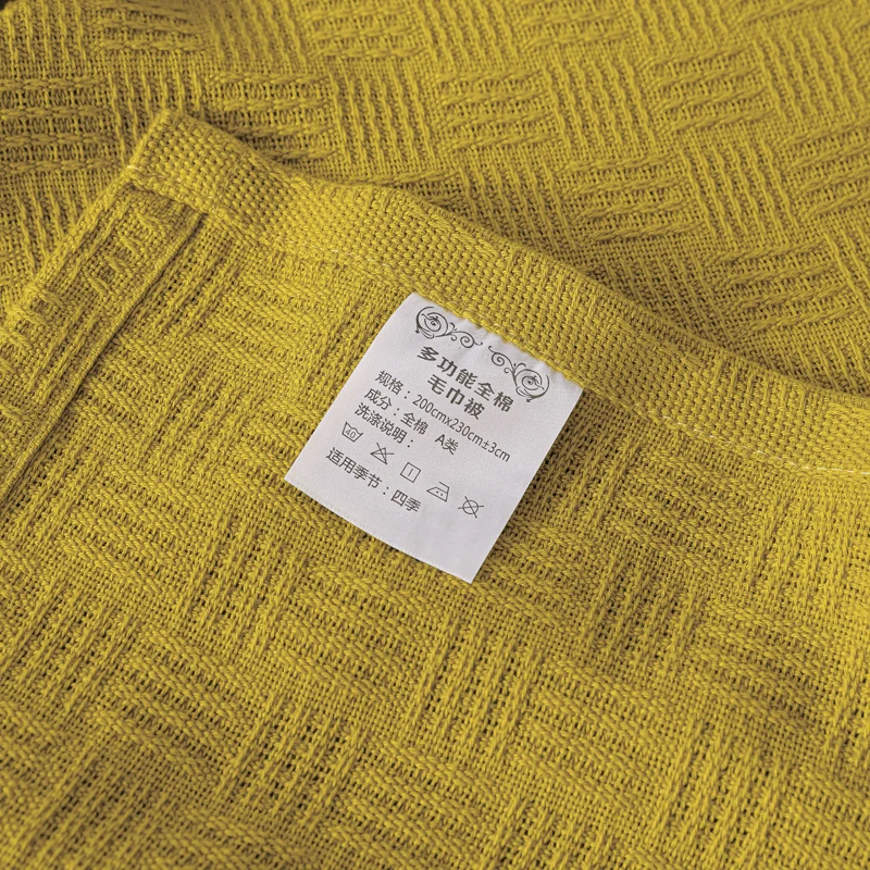 100% Cotton Plaid Weave Blankets Single Double Queen King Size Lightweight Soft Blanket for All Season Bedspreads for Bed Sofa - view 6