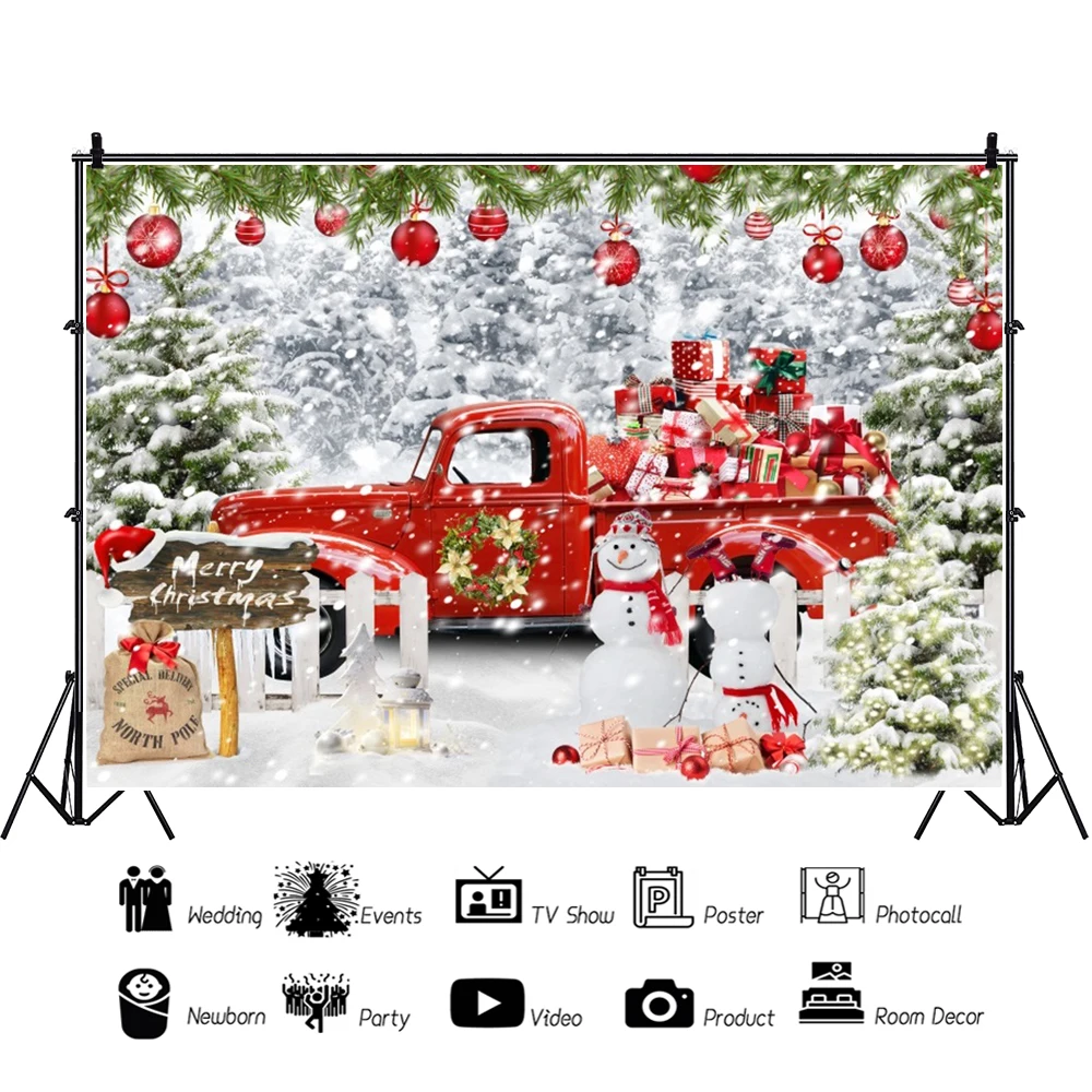 Candy House Christmas Photography Background Xmas Tree Winter Snowman Kids Birthday Party Baby Portrait Backdrop Photocall