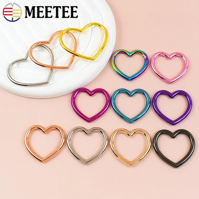 

5/10Pcs 28x22/40x28mm Heart Metal Ring Buckle Bag Strap Hook Webbing Connector Chain Clasp Belt Adjuster DIY Sewing Accessories