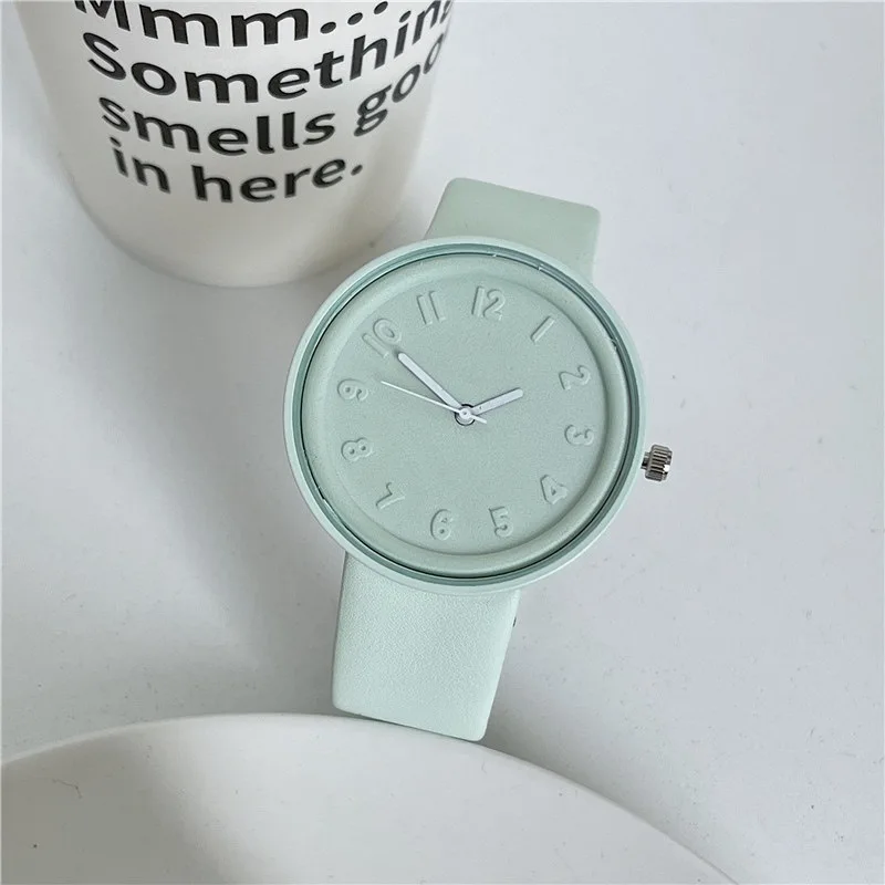 UTHAI H111 2023 New Women's Quartz Watch Advanced Macaron lollipop Temperament Simple Retro Sen Student Digital Watches Clock