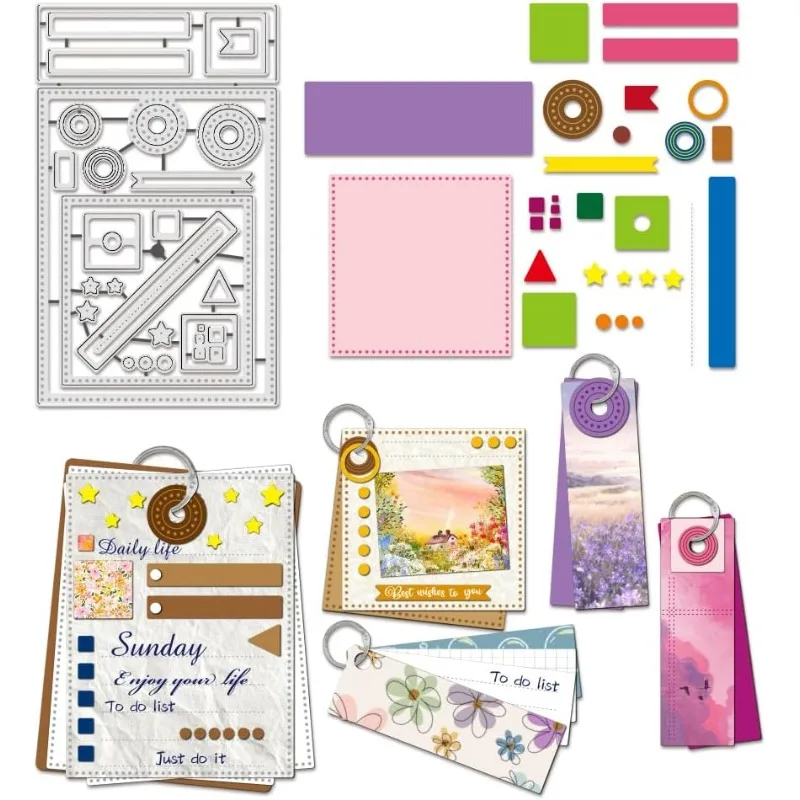 Planer, Kalender, Stanzformen, Zeitplan, Probe, Etikettenrahmen, Stanzungen, Prägevorlagen für die Kartenherstellung, DIY, Scrapbooking, Fotoalbum