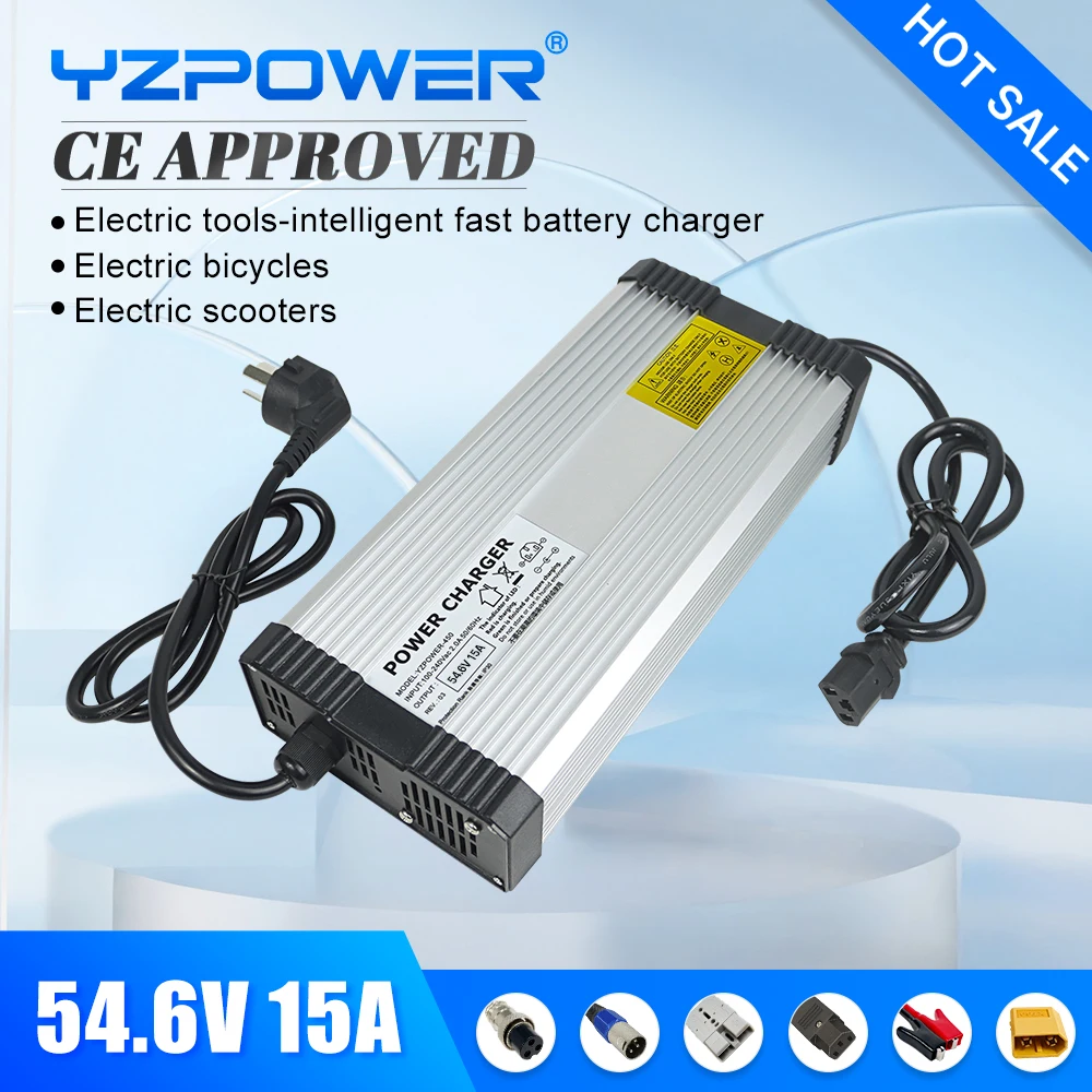 YZPOWER 54.6V 12A Toy Car Li-ion Lithium Battery Charger With CE For 48V High Quality Universal Power Supply With Cooling Fans