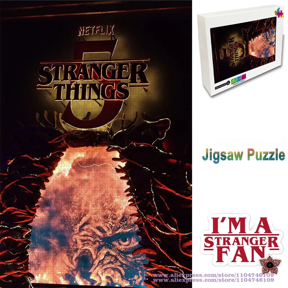 

Stranger Things Puzzle Jigsaw 108/200/300/500/1000/1500Pcs Intelligence Puzzles for Kids & Adults Unique Gifts Home Decoration