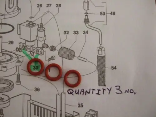 Gaggia Classic Baby evo 3x Solenoid OPV Gaskets O Rings Silicone WGADM0041/022