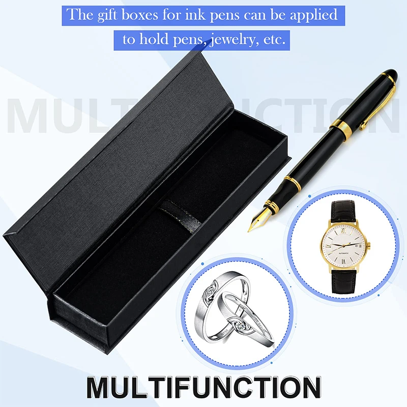 Imagem -03 - Luxo Black Jewelry Ballpoint Pen Gift Box com Almofada Caixas de Lápis Estojo Vazio Coleção para Negócios Aniversário 140 Pcs