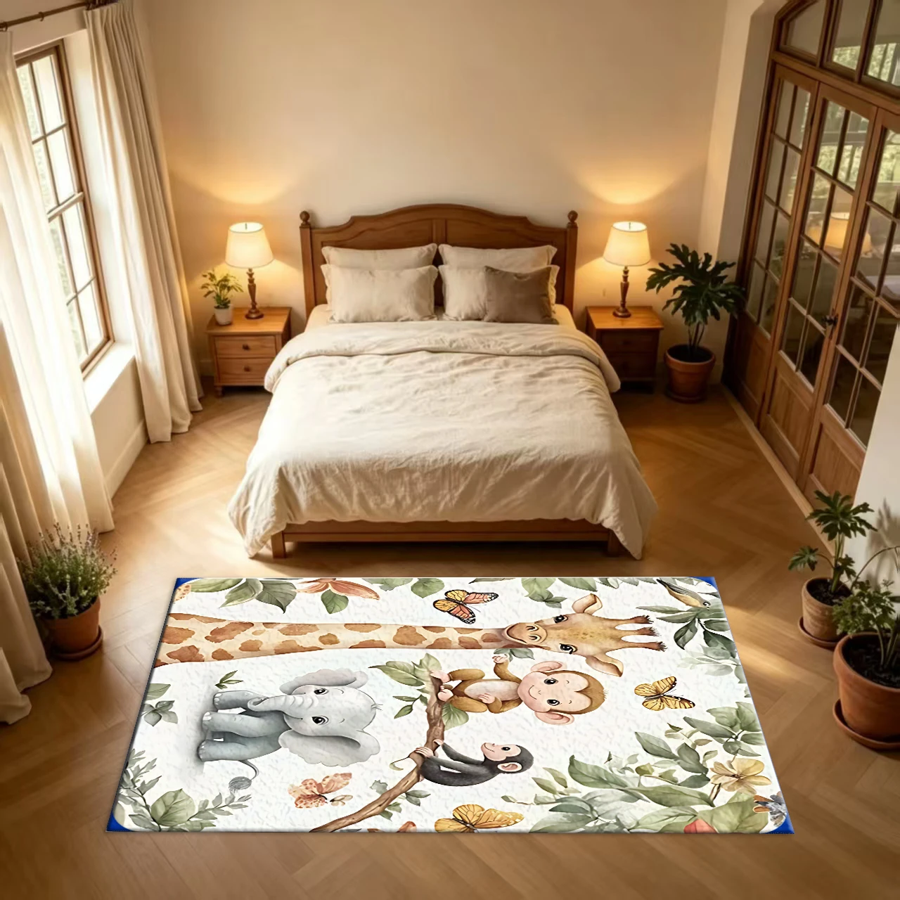 Aquarell-Dschungel-Baby-Tier-T – Baby Nursery Jungle Rug Bewertung und Preis