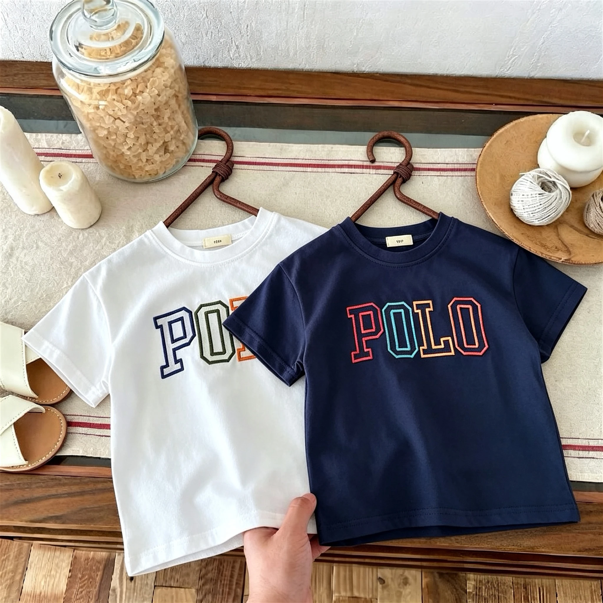 1-7 Age Children's Clothes Short Sleeve T-shirt Summer Thin Loose Casual Kids Tshirts Tops Baby Girls Boys Simple Versatile Tees