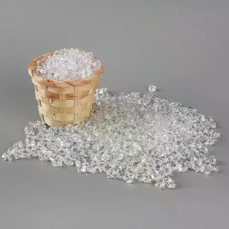 1 conjunto mini gelo transparente quebrado pedras de cristal grãos de gelo simulação adereços para casa de bonecas decoração em miniatura casa