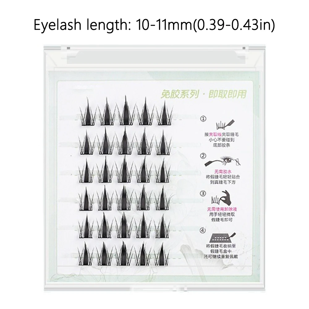 Press on Self Adhesive Cluster Lashes Natural Look Reusable Segmented Eyelashes Black Handmade