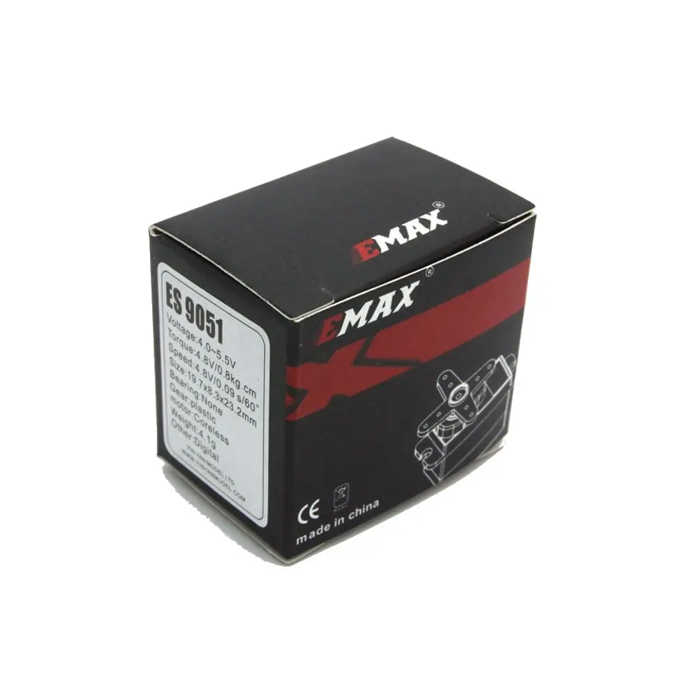 Mini servo numérique Emax ES9051 pour avion RC, hélicoptère RC, voiture, bateau modèle