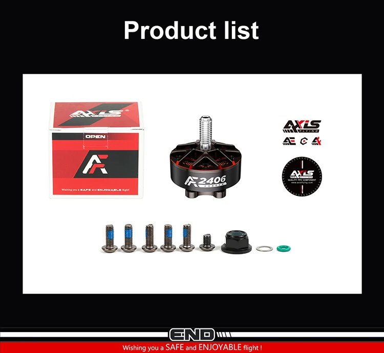 

Axisflying AF2406 2080KV 6S Brushless DC Motor 5 Inch For Drone RC FPV Multirotor Helicopter